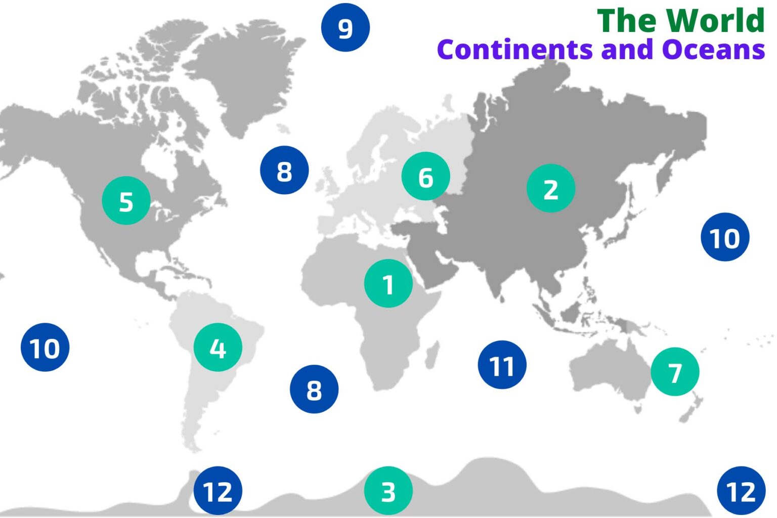 7 Continents And 5 Oceans Name